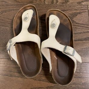 White Sparkle Birkenstock Gizeh